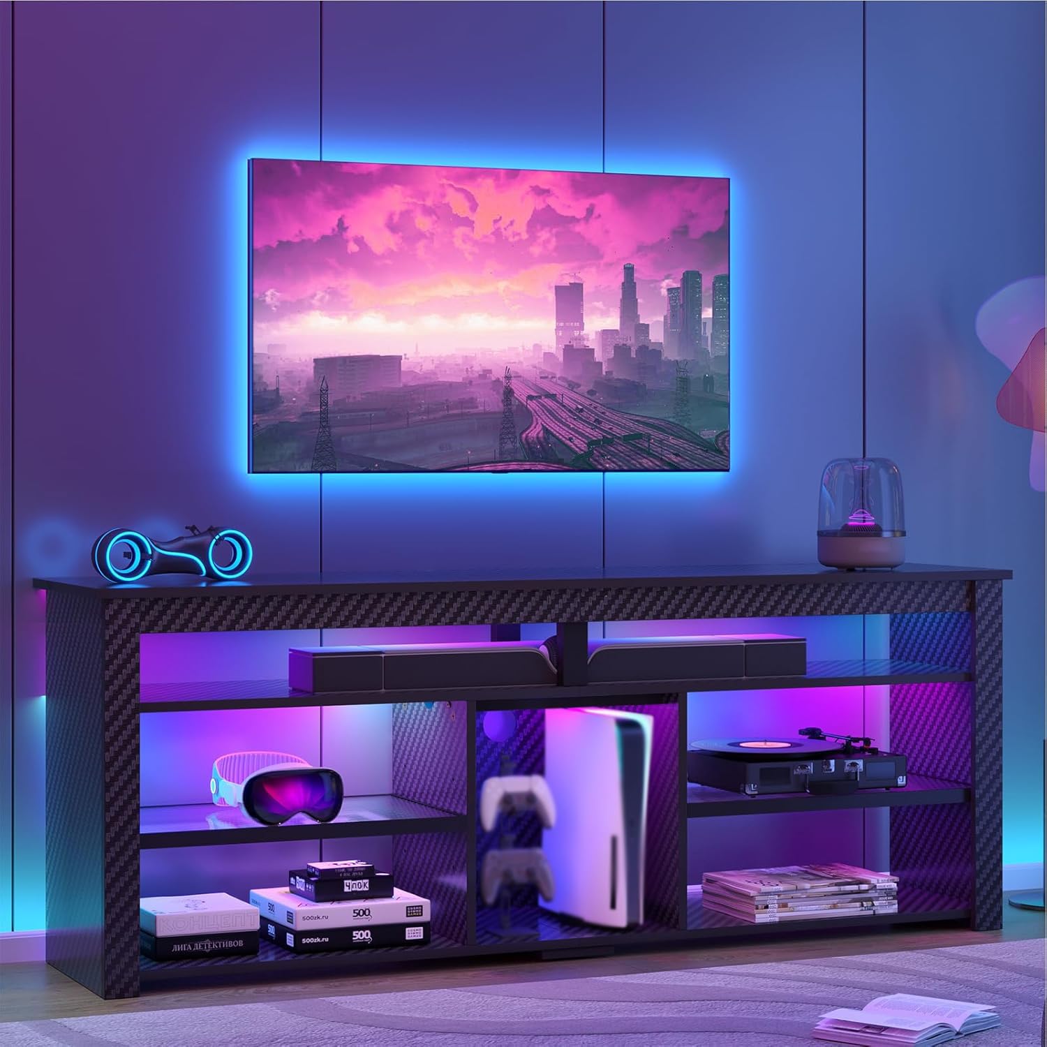 Gaming Console Entertainment Center - Soporte de TV alto, centro de