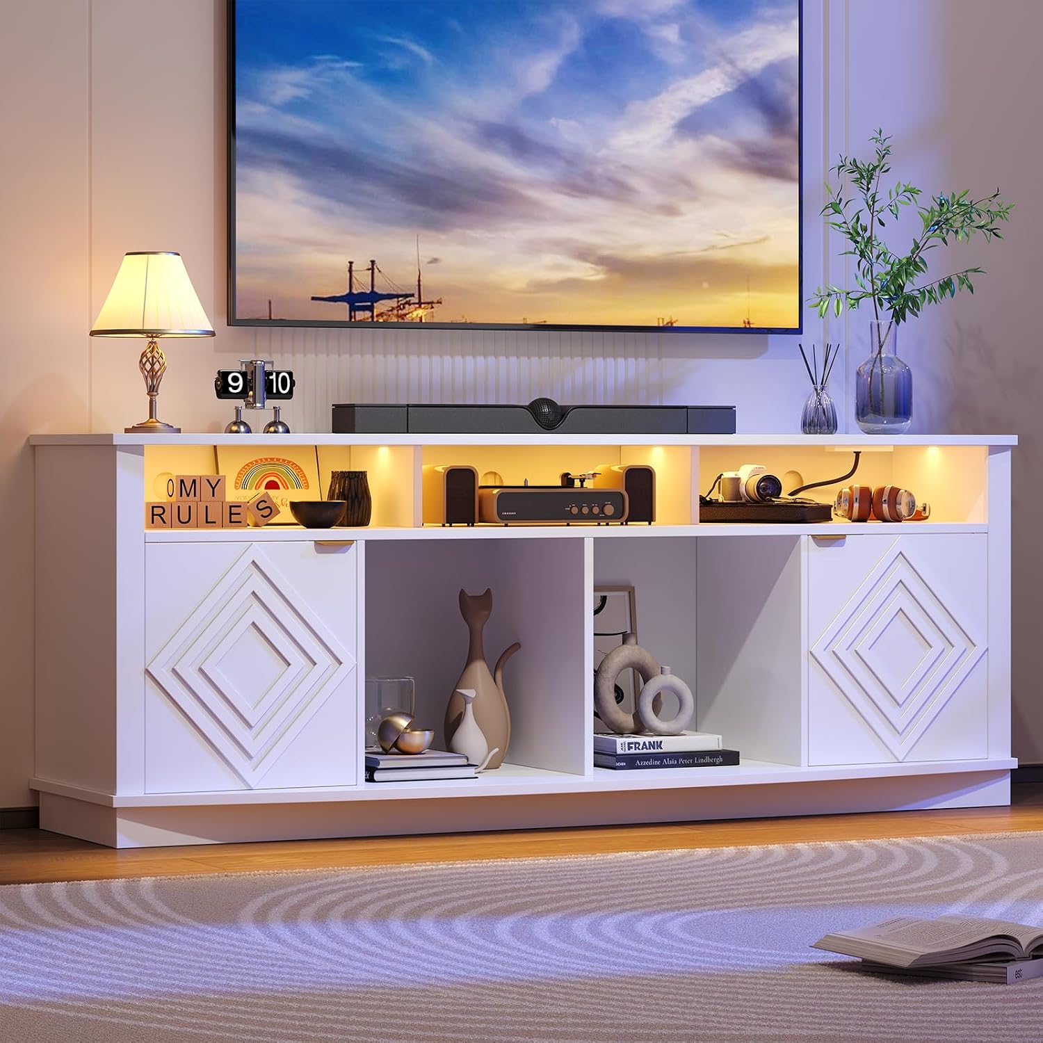Gaming Console Entertainment Center - Mueble para TV LED de 80