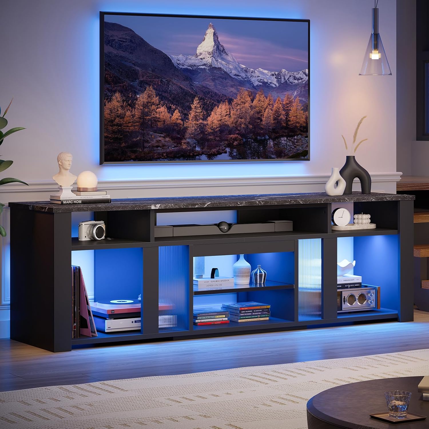 Gaming Console Entertainment Center - Soporte para TV de 80 Pulgadas