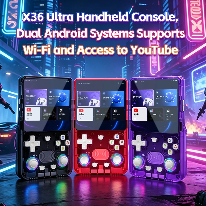 Retro Gaming Console Youtube - Consola Portátil Retro X36Ultra, Android 10.0,