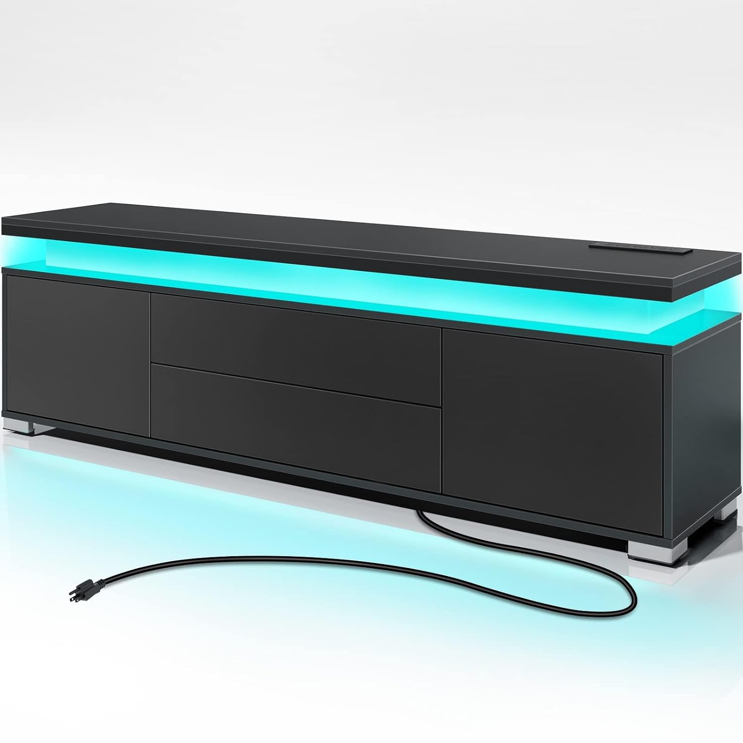 Gaming Console Entertainment Center - Soporte para TV con toma de