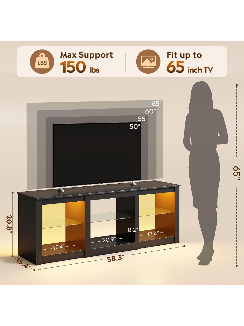 Soporte para TV LED de 58 Pulg - Gaming Console Entertainment Center reseña y precio