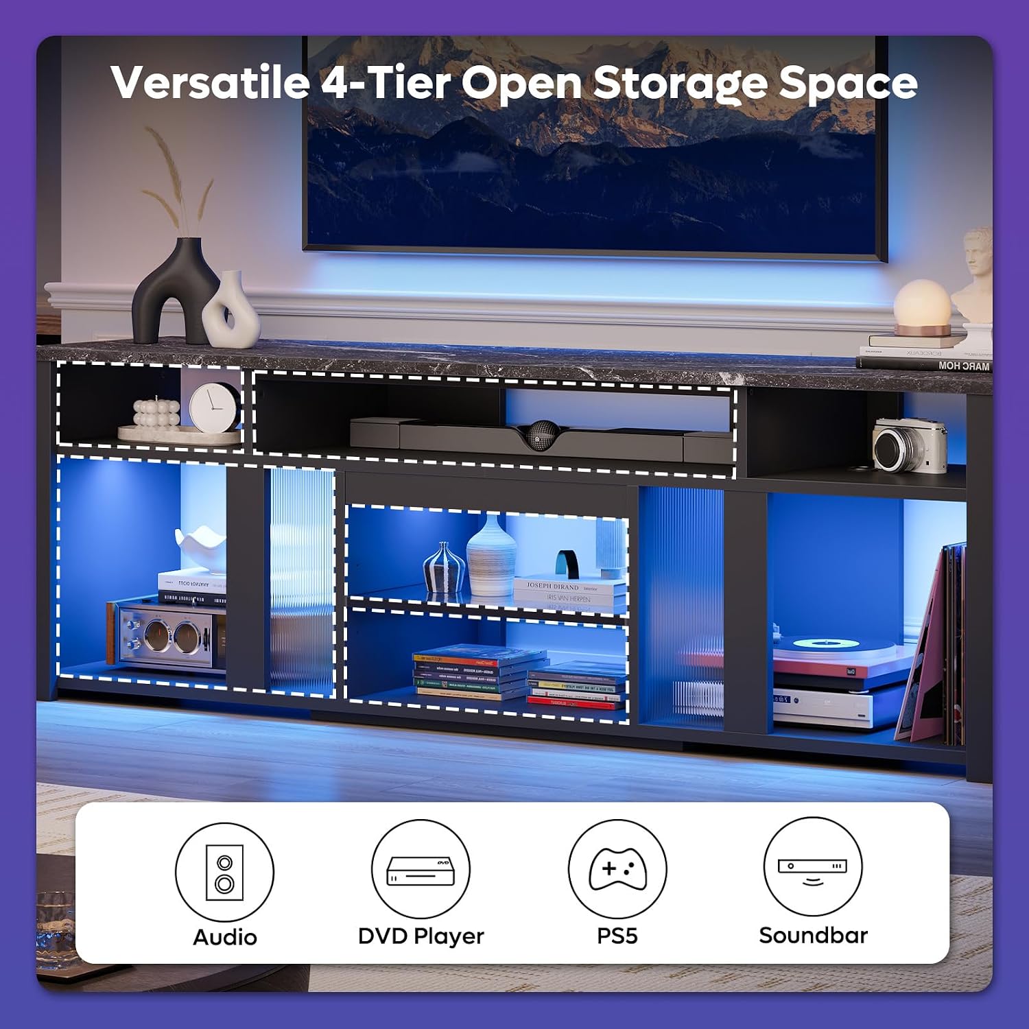Soporte para TV de 80 Pulgadas - Gaming Console Entertainment Center reseña y precio