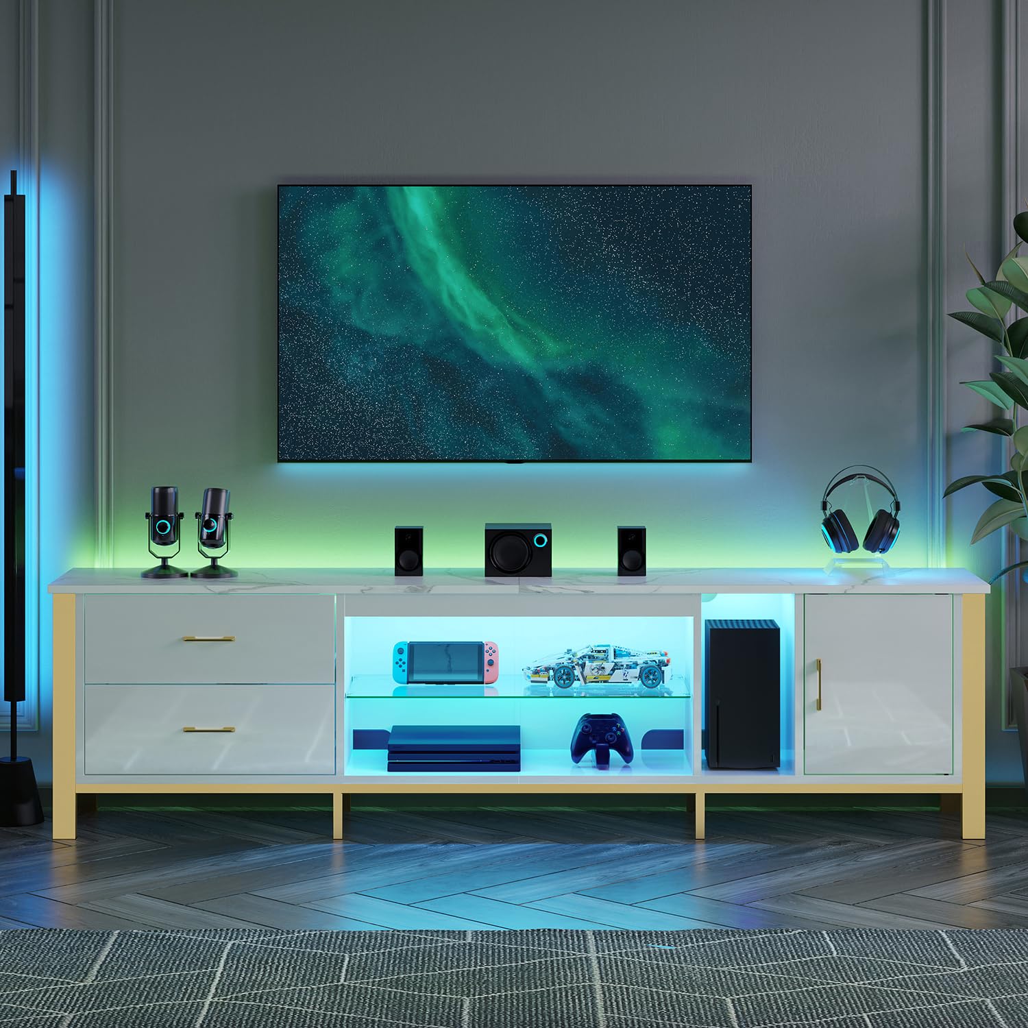 Soporte para TV de 75/80/85 pu - Gaming Console Entertainment Center reseña y precio