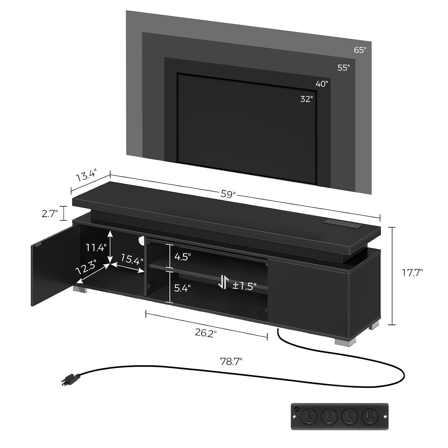 Soporte para TV con toma de co - Gaming Console Entertainment Center reseña y precio