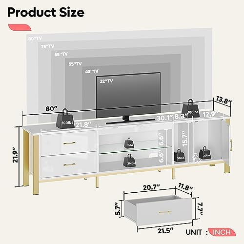 Soporte para TV de 75/80/85 pu - Gaming Console Entertainment Center reseña y precio