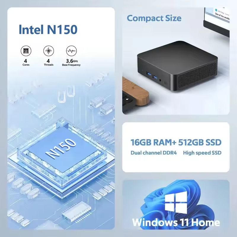 Mini PC Intel N150 2026, Compu - Gaming Console Mini reseña y precio